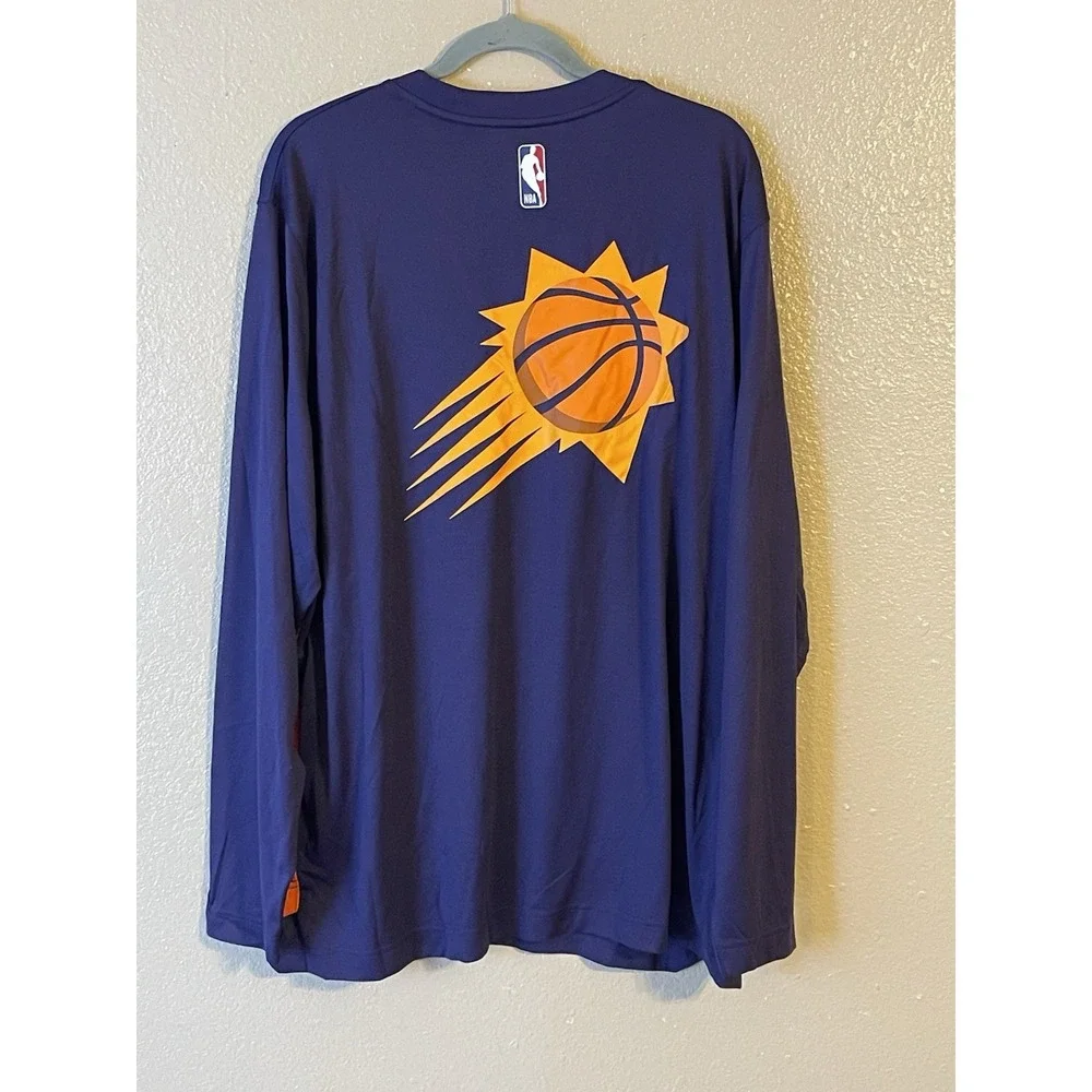 Men's 2XL NWOT Phoenix Suns Nike Dri-Fit Long‎ Sleeve Shirt Purple
